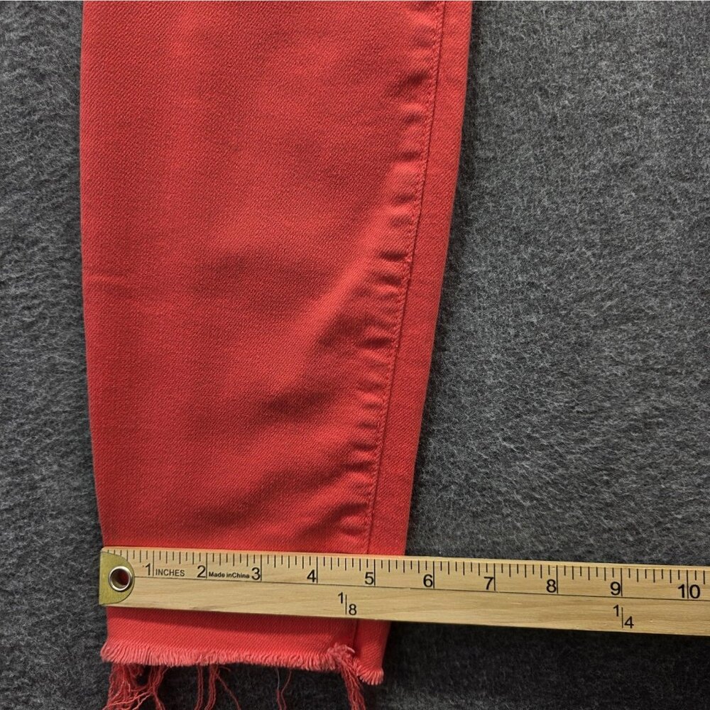 Mother Jeans Womens 27 Red Stunner Ankle Fray High Rise Skinny Button Fly USA - Picture 12 of 12
